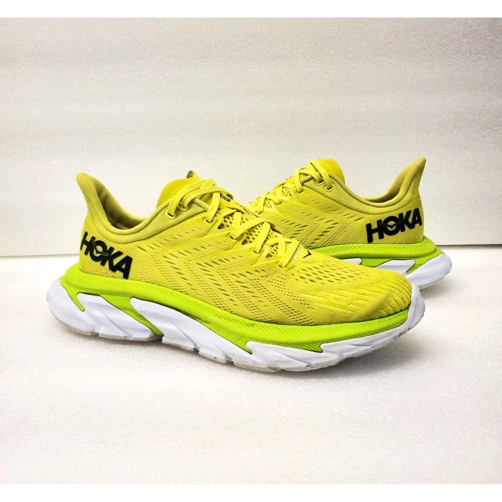 Hoka One One Clifton Edge Men's Road Running Shoes Size 8 Citrus Yellow